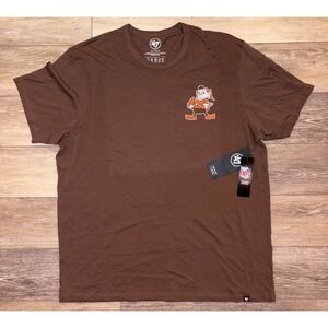 NWT Men's Cleveland Browns 47 Brand Historic Mascot Tee - XXL -Espresso
